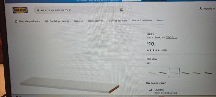 Losse extra planken IKEA Billy 76x26 cm, Huis en Inrichting, Kasten | Boekenkasten, Nieuw, 50 tot 100 cm, 200 cm of meer, 25 tot 50 cm