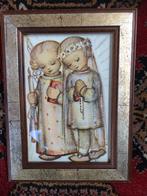 RELIGIE Communie schilderijtje Kinderen met Rozenkrans kaars, Antiek en Kunst, Ophalen of Verzenden