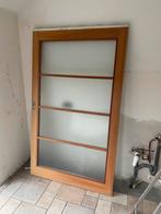 Schuifdeur met gezandstraald glas, Doe-het-zelf en Verbouw, Deuren en Horren, Ophalen, Gebruikt, 120 cm of meer, Binnendeur
