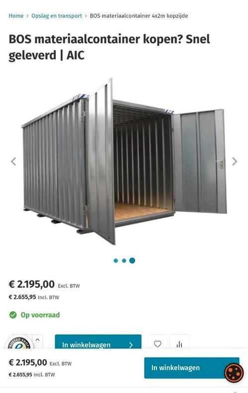Materiaalcontainer opslagcontainer 4x2 demontabele keet, Zakelijke goederen, Machines en Bouw | Keten en Containers, Ophalen of Verzenden