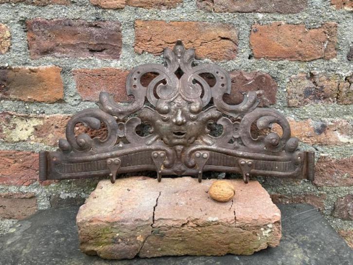 vroeg antiek ijzeren haardrekje, ijzer, gezicht, zeldzaam !!, Antiek en Kunst, Antiek | Overige Antiek, Ophalen of Verzenden