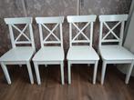 4x eetkamer stoel IKEA ingolf, Huis en Inrichting, Ophalen, Gebruikt, Wit, Vier