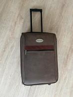 Reiskoffer, handbagage, rolkoffer, reistrolley, bruin, Ophalen, Wieltjes, 50 tot 60 cm, Zo goed als nieuw