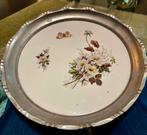 Antiek dienblad met Bloemmotief en Vlinder Decoratie, Ophalen of Verzenden