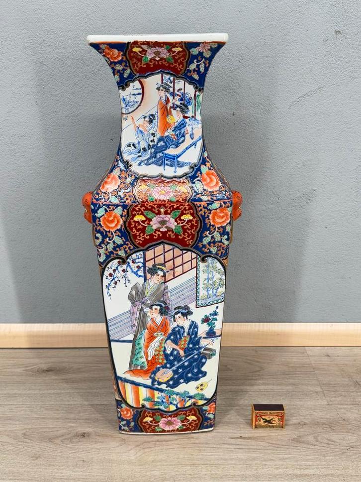 Grote xxl Decoratieve vaas met Japans tafereel, Antiek en Kunst, Antiek | Vazen, Ophalen