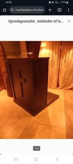 Houten Preekstoel met Kruis, Huis en Inrichting, Stoelen, Ophalen, Gebruikt, Bruin, Klassiek