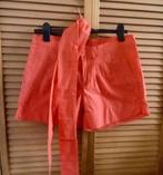 (KB02) Korte broek – Oranje/roze korte broek, ceintuur - 36, Kort, Casual Ladies, Ophalen of Verzenden, Zo goed als nieuw