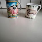 2 mokken  " varkens", Huis en Inrichting, Ophalen of Verzenden, Zo goed als nieuw, Overige stijlen, Kop(pen) en/of Schotel(s)
