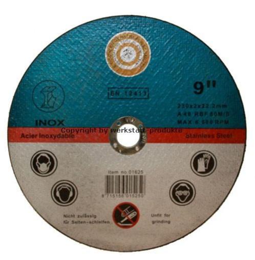 Inox doorslijpschijven 230x2x22,2 top kwaliteit slechts 2 mm, Doe-het-zelf en Verbouw, Gereedschap | Slijpmachines, Nieuw, Overige typen