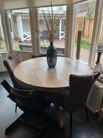 Ronde massief houten eettafel 120cm, Ophalen, 100 tot 150 cm, Rond, Zo goed als nieuw