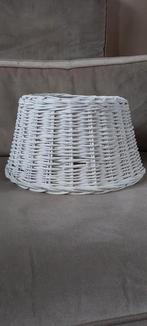Wit rieten rotan lampenkap landelijk 40cm, 25 tot 50 cm, Wit, Rond, Ophalen of Verzenden