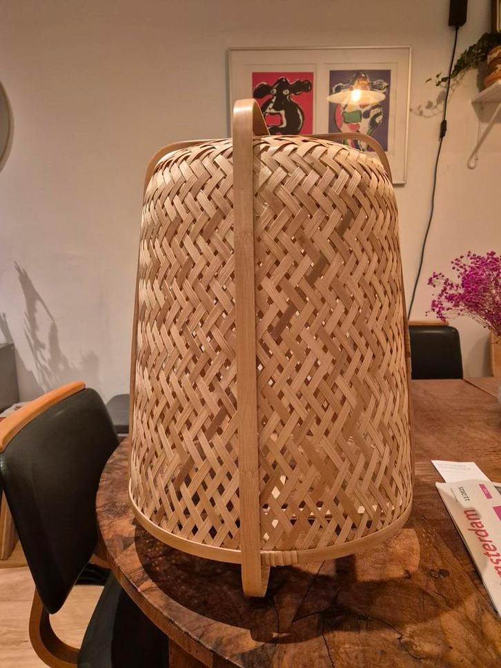 IKEA KNIXHULT Bamboe Lamp, Huis en Inrichting, Lampen | Hanglampen, Zo goed als nieuw, Minder dan 50 cm, Hout, Ophalen of Verzenden