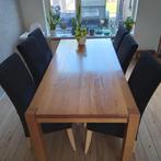 Eethoek met 6 stoelen, Huis en Inrichting, Complete eetkamers, Blank eiken, 4 tot 6 stoelen, Gebruikt, Ophalen