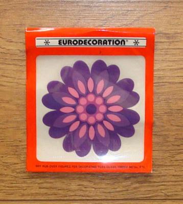 Retro decoratiestickers paarse bloem tegels, metaal, kasten beschikbaar voor biedingen