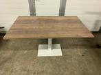7 stuks horeca restaurant tafels 140x85 cm middenpoot wit, Ophalen