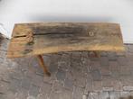 Tafel Wabi sabi bijzettafel oer degelijk zwaar massief hout, Ophalen, Gebruikt