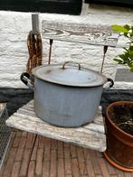Vintage Emaille Kookpan met Deksel, Ophalen, Gebruikt, Overige materialen, Kookpan of Snelkookpan