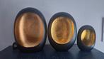 Egg windlicht  zwart met goud, Ophalen, Overige materialen, Minder dan 25 cm