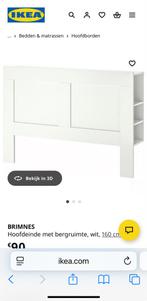 IKEA Brimnes hoofdbord 160cm - Wit, Huis en Inrichting, Ophalen, Wit, Tweepersoons, Zo goed als nieuw