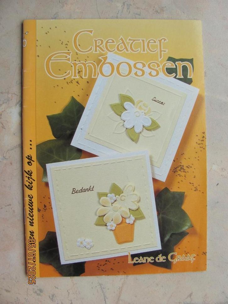 NIEUWSTAAT boek CREATIEF EMBOSSEN kaart maken Leane DE GRAAF, Boeken, Hobby en Vrije tijd, Zo goed als nieuw, Scrapbooking en Knutselen