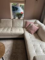 Natuzzi wit leren bankstel, Huis en Inrichting, Ophalen, Gebruikt, Leer, Modern