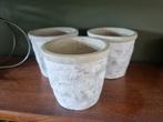 3-delige bloempot set, PTMD Home, Cementlook, Stoer, Huis en Inrichting, Woonaccessoires | Vazen, Ophalen of Verzenden, Zo goed als nieuw