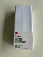 Nieuw wit hoeslaken | Katoen | 140 x 200 cm, Eenpersoons, Nieuw, Ophalen of Verzenden, Wit