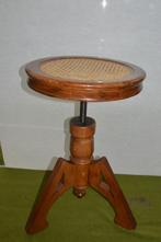 Vintage piano kruk verstelbaar/ draaibaar met webbing zittin, Huis en Inrichting, Ophalen of Verzenden, In hoogte verstelbaar