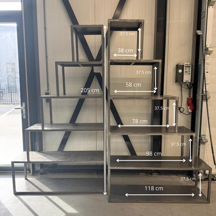 Industriële stalen stellingkast, Huis en Inrichting, Kasten | Stellingkasten, Gebruikt, Ophalen