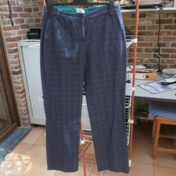Broek nieuw blauw print puzzelstuk Essentiel Antwerp mt 40 beschikbaar voor biedingen