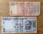 India Indiase roepies rupees 10 en 100 briefgeld bankbiljet, Postzegels en Munten, Bankbiljetten | Azië, Setje, Ophalen of Verzenden
