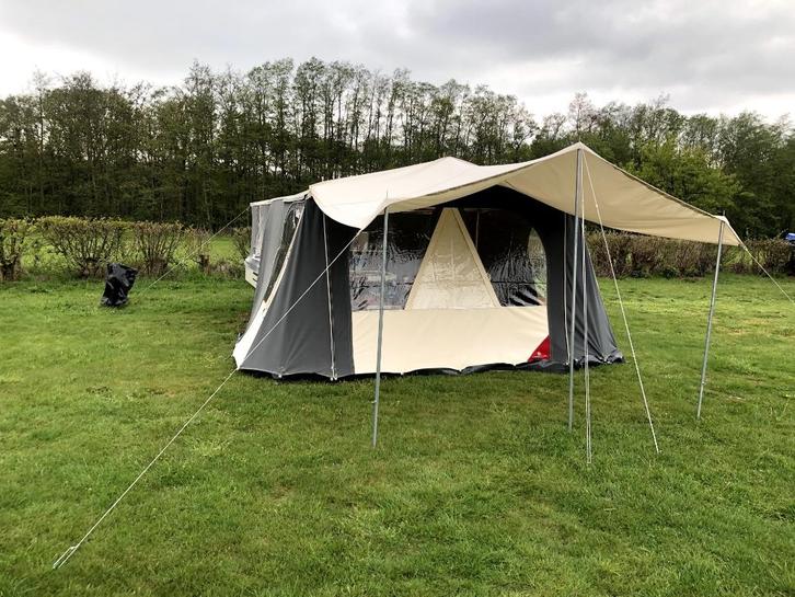 Zeer complete Combi Camp Venezia vouwagen met 6 fietsdragers, Caravans en Kamperen, Vouwwagens, Combi-Camp, tot en met 6, Beige