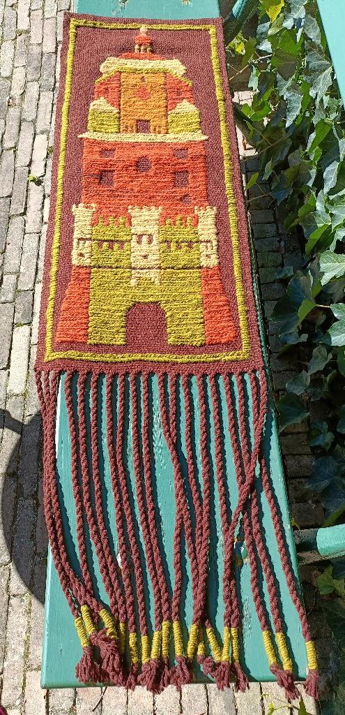 Vintage 100% wollen wandkleed Krakau poort, Lublin, Polen, Antiek en Kunst, Antiek | Kleden en Textiel, Ophalen of Verzenden