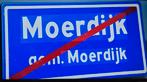 GEZOCHT; Blauw bord 'Moerdijk', Ophalen of Verzenden, Reclamebord