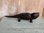 Vintage houten beeldje ( Komodo ) varaan. Indonesie., Antiek en Kunst, Ophalen