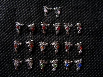 Zilveren 925 zilver oorknopjes oorstekers draak + steentje beschikbaar voor biedingen