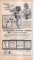 Retro reclame 1962 Singer naaimachine de nieuwste creaties, Verzamelen, Overige typen, Ophalen of Verzenden