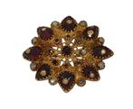 Ster 14k gouden granaat antieke broche Friesland 19e eeuws