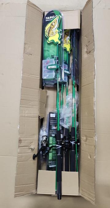 Partij 5x set mitchell spinhengel pike 2,10 mtr + molen 3000 beschikbaar voor biedingen