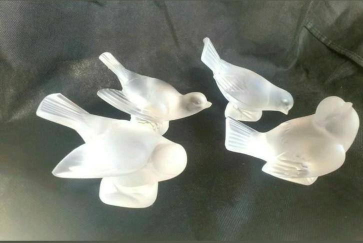 Lalique Moineau Moquer Sparrow SET, Antiek en Kunst, Antiek | Glas en Kristal, Ophalen of Verzenden