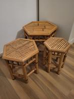 Vintage Bijzettafeltjes set van 3., Huis en Inrichting, Tafels | Bijzettafels, Ophalen, Overige vormen, Minder dan 55 cm, Minder dan 45 cm