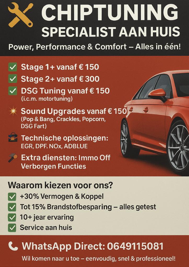 Chiptuning Specialist aan Huis – Geef uw Auto een Krachtige, Auto diversen, Tuning en Styling, Ophalen