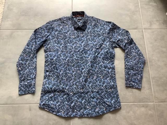 Overhemd CLAUDE VIGO maat XL modern fit, Kleding | Heren, Overhemden, Zo goed als nieuw, Halswijdte 43/44 (XL), Blauw, Ophalen of Verzenden