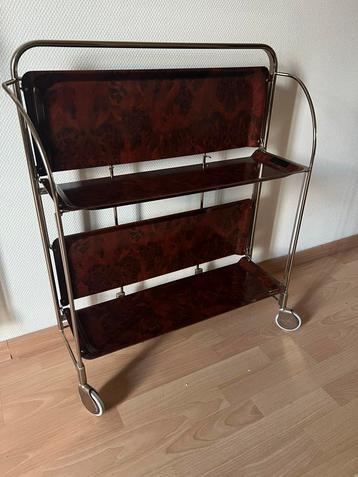 Vintage inklapbare barcart / serveerwagen beschikbaar voor biedingen