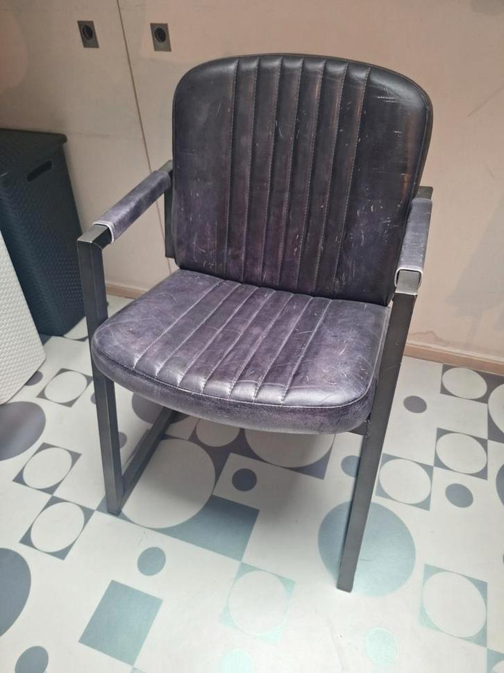industriële stijl stoel 1 stuk, Huis en Inrichting, Stoelen, Gebruikt, Eén, Leer, Ophalen