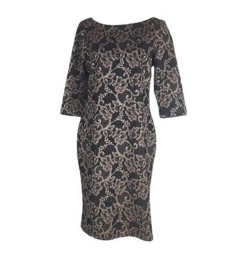 Steps Zwarte Jurk Goud Embroidery Print Maat 44 beschikbaar voor biedingen