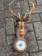 Retro hertje,brocante kunststof hert thermometer barometer, Ophalen, Gebruikt