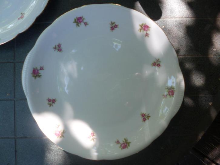 Gebakschaal Bavaria R met roze roosjes, Antiek en Kunst, Antiek | Servies los, Ophalen of Verzenden