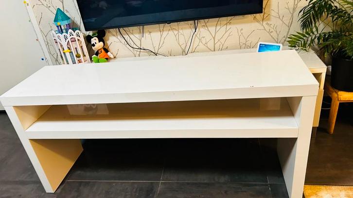 Witte TV-Meubel met Opbergruimte – Als nieuw & Stevig, Huis en Inrichting, Kasten | Televisiemeubels, Zo goed als nieuw, Minder dan 100 cm