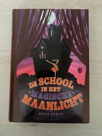 De school in het magische maanlicht. beschikbaar voor biedingen